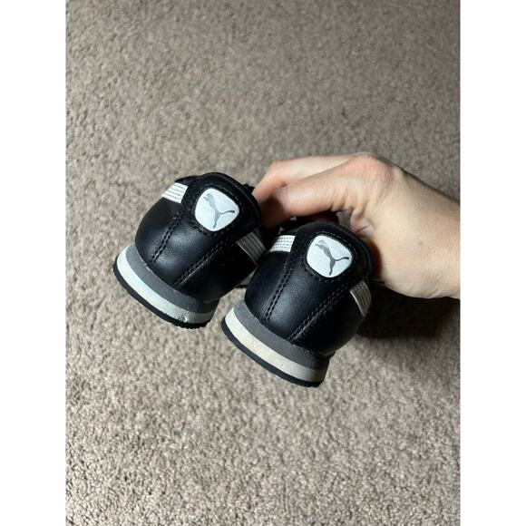 Puma Unisex Kids Roma Basic PS Sneaker Athletic Black White Trainers Leather 11C - Picture 6 of 7